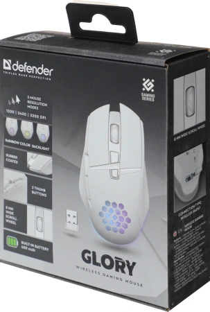 Мышь Defender Glory GM-514 белый оптическая 3200dpi беспров. USB 6but (52513)