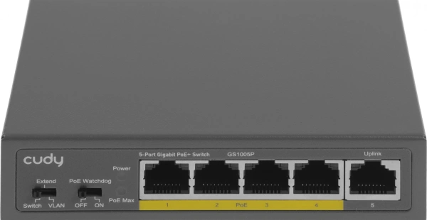 Коммутатор Cudy GS1005P (L2) 5x1Гбит/с 5PoE 60W неуправляемый