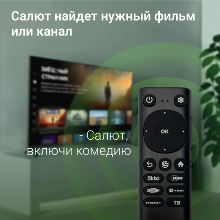 Телевизор LED Digma 43" DM-LED43UBB40 Салют ТВ Frameless Metal черный 4K Ultra HD 60Hz DVB-T DVB-T2 DVB-C DVB-S DVB-S2 USB WiFi Smart TV
