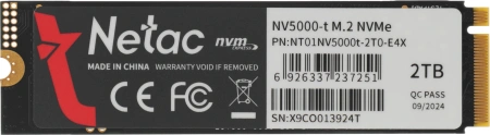 Накопитель SSD Netac PCIe 4.0 x4 2TB NT01NV5000T-2T0-E4X NV5000t M.2 2280