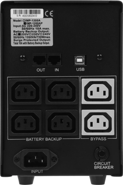 Источник бесперебойного питания Powercom Imperial IMP-1200AP 720Вт 1200ВА черный