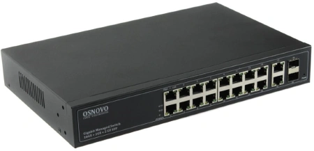 Коммутатор Osnovo SW-71802/L 2xКомбо(1000BASE-T/SFP) управляемый