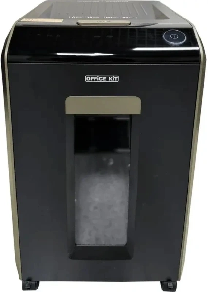 Шредер Office Kit SA200M1,9х10 черный/серый с автоподачей (секр.P-5) фрагменты 220лист. 40лтр. скобы пл.карты