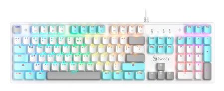 Клавиатура A4Tech S510N механическая белый USB for gamer LED (S510N (ICY WHITE )) кабель 1.8м