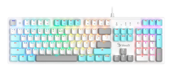 Клавиатура A4Tech S510N механическая белый USB for gamer LED (S510N (ICY WHITE )) кабель 1.8м