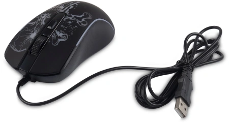 Мышь Оклик 702G черный оптическая 3600dpi USB для ноутбука 4but (1902907)