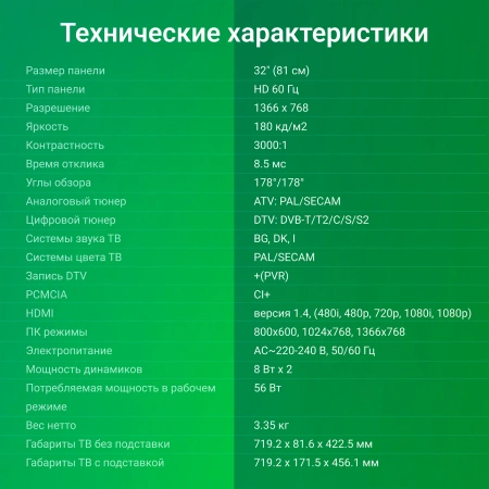 Телевизор LED Digma 32" DM-LED32SBB32 Яндекс.ТВ Frameless Metal черный/черный HD 60Hz DVB-T DVB-T2 DVB-C DVB-S DVB-S2 USB WiFi Smart TV