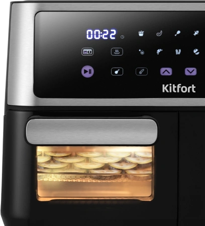 Аэрогриль Kitfort КТ-2256 11л 2850Вт черный/серебристый