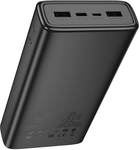 Мобильный аккумулятор Hoco J144A Hymn 30000mAh 2A 2xUSB-A черный (42132)