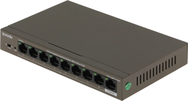 Коммутатор Tenda TEG1109P-8-102W (L2) 9x1Гбит/с 8PoE 92W неуправляемый