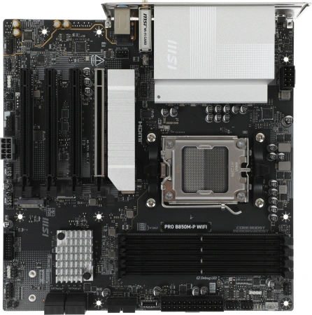 Материнская плата MSI PRO B850M-P WIFI Socket AM5 AMD B850 4xDDR5 mATX AC`97 8ch(7.1) 5Gigabit RAID+HDMI+DP