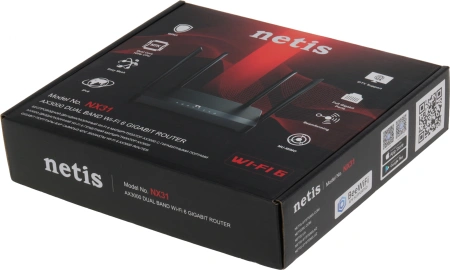 Роутер беспроводной Netis NX31 AX3000 10/100/1000BASE-TX черный