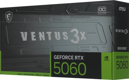 Видеокарта MSI PCI-E 5.0 RTX 5060 8G VENTUS 3X OC NVIDIA GeForce RTX 5060 8Gb 128bit GDDR7 2535/28000 HDMIx1 DPx3 HDCP Ret