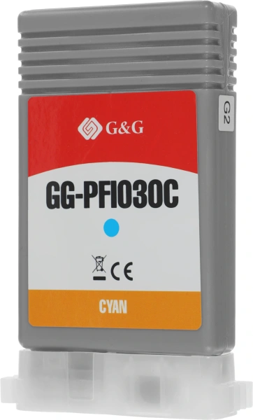 Картридж струйный G&G GG-PFI030C PFI-030C голубой (55мл) для Canon imagePrograf TA-20/30 TM-240/340