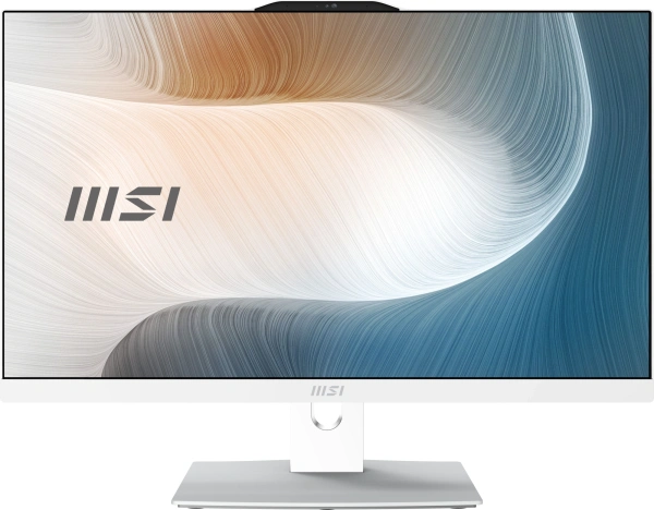 Моноблок MSI Modern AM242P 12M-1880RU 23.8" Full HD i5 1235U (1.3) 16Gb SSD500Gb Iris Xe Windows 11 Pro GbitEth WiFi BT 120W клавиатура мышь Cam белый 1920x1080