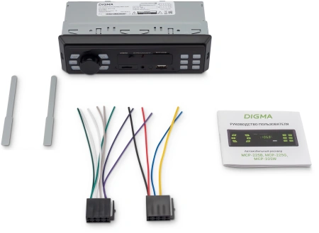 Автомагнитола Digma MCP-225B 1DIN 2x45Вт v5.0 AUX 2