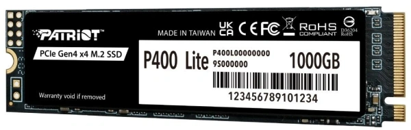 Накопитель SSD Patriot PCIe 4.0 x4 1TB P400LP1KGM28H P400 Lite M.2 2280
