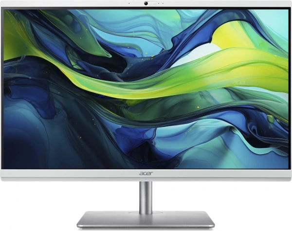Моноблок Acer Aspire C24-195ES 23.8" Full HD Core Ultra 5 125U (1.3) 8Gb SSD512Gb Graphics CR Eshell GbitEth WiFi BT 65W клавиатура мышь Cam серебристый 1920x1080