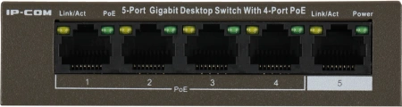 Коммутатор IP-Com G1105P-4-63W (L2) 5x1Гбит/с 4PoE 58W неуправляемый