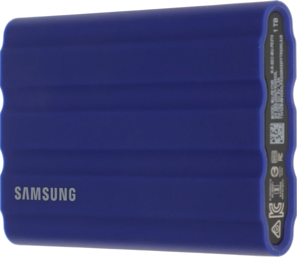 Накопитель SSD Samsung Original USB-C 1Tb MU-PE1T0R/WW Shield T7 1.8" синий