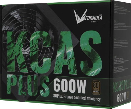 Блок питания Formula ATX 600W AC KCAS PLUS 80+ bronze 24pin APFC 120mm fan 7xSATA RTL