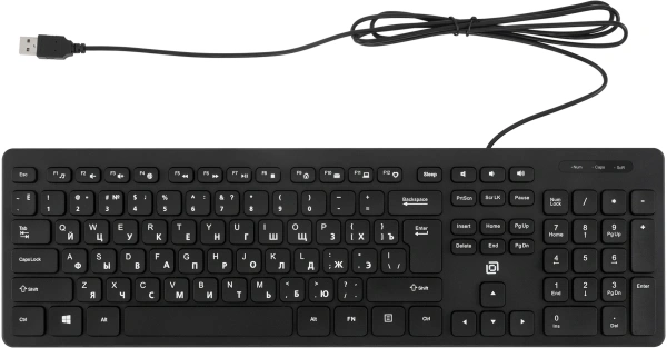 Клавиатура Оклик K733 черный USB slim Multimedia