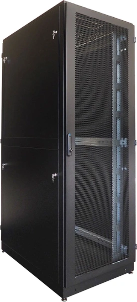 Шкаф серверный ЦМО (ШТК-М-42.8.10-88АА-9005) напольный 42U 800x1000мм пер.дв.перфор. 2 бок.пан. задн.дв.перфор. 1200кг черный 850мм 151кг 180град. 2048мм IP20