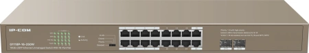 Коммутатор IP-Com G1118P-16-250W (L2) 16x1Гбит/с 2xКомбо(1000BASE-T/SFP) 2SFP 16PoE 230W неуправляемый