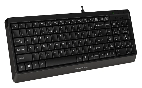 Клавиатура A4Tech FK15 черный USB (FK15 BLACK) кабель 1.5м