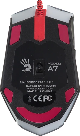 Мышь A4Tech Bloody A7 черный оптическая 6200dpi USB 8but