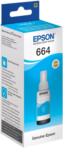 Чернила Epson 664 C13T66424A голубой 70мл для Epson L100