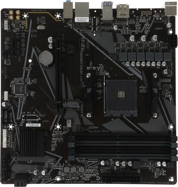 Материнская плата Gigabyte A520M DS3H V2 Soc-AM4 AMD A520 4xDDR4 mATX AC`97 8ch(7.1) GbLAN RAID+HDMI+DP