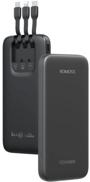 Мобильный аккумулятор Romoss PHC10 10000mAh 22.5W 3A USB-A/USB-C черный