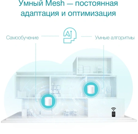 Бесшовный Mesh роутер TP-Link DECO X50(2-PACK) AX3000 10/100/1000BASE-TX белый (упак.:2шт)