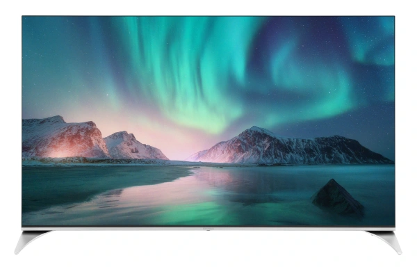 Телевизор QLED Hyundai 55" H-LED55QBU7500 Android TV Frameless черный/серебристый 4K Ultra HD 60Hz DVB-T DVB-T2 DVB-C DVB-S DVB-S2 USB WiFi Smart TV
