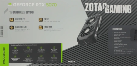 Видеокарта Zotac PCI-E 5.0 RTX 5070 TWIN EDGE NVIDIA GeForce RTX 5070 12Gb 192bit GDDR7 2512/28000 HDMIx1 DPx3 HDCP Ret