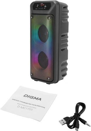 Минисистема Digma D-MC1705 черный 40Вт FM USB BT micro SD