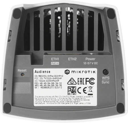 Точка доступа MikroTik Audience (RBD25G-5HPACQD2HPND) AC2900 10/100/1000BASE-TX белый