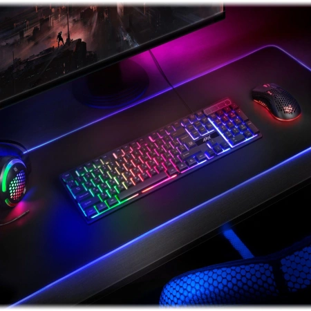 Клавиатура Defender Arx GK-196L RU черный USB for gamer LED (45196) кабель 1.5м