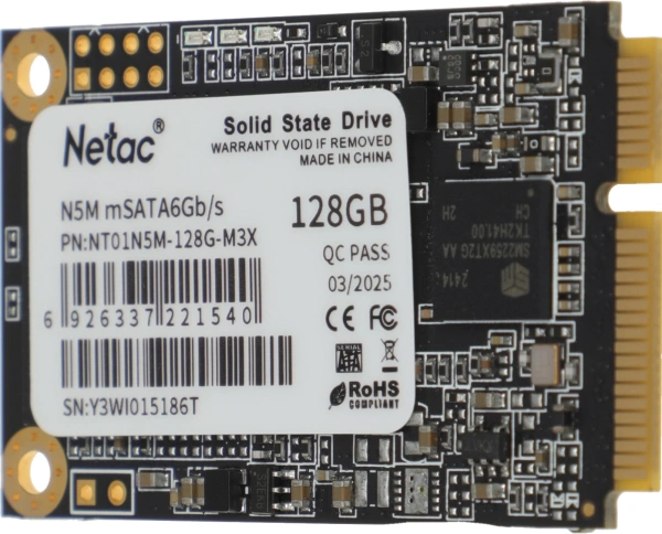 Накопитель SSD Netac SATA-III 128GB NT01N5M-128G-M3X N5M mSATA