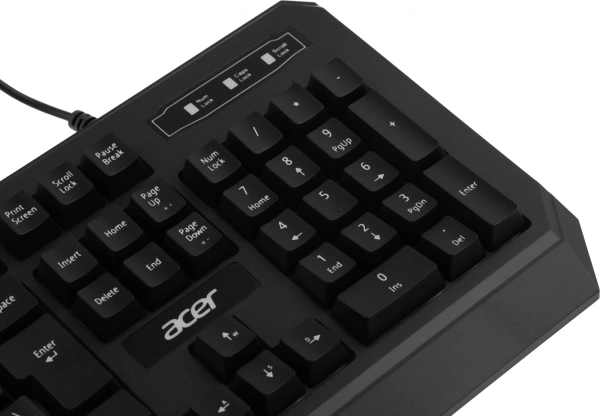 Клавиатура Acer OKW300 черный USB for gamer LED (ZL.KBDCC.019) кабель 1.8м