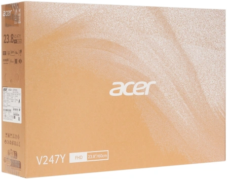 Монитор Acer 23.8" Vero V247YEbip черный IPS LED 4ms 16:9 HDMI 250cd 178гр/178гр 1920x1080 100Hz FreeSync VGA DP FHD 4.3кг