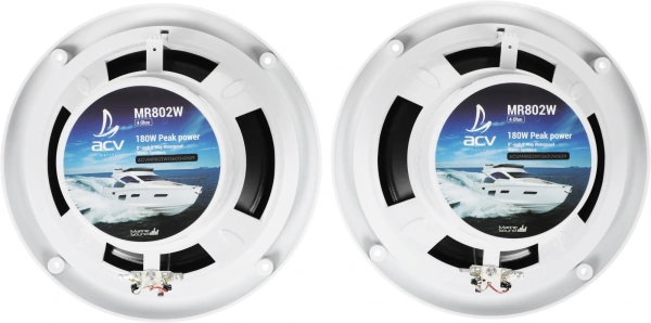 Колонки автомобильные ACV Marine MR802 80Вт 90дБ 4Ом 20см (8дюйм) (ком.:2кол.) коаксиальные двухполосные