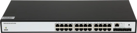 Коммутатор SNR SNR-S5210G-24TX-POE (L2+) 24x1Гбит/с 4SFP+ 24PoE 370W управляемый