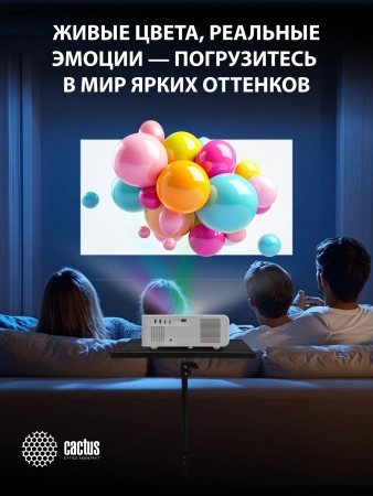 Проектор Cactus CS-PRM.01WT.Full HD LCD 19000Lm LS 700Lm ANSI (1920x1080) 2500:1 ресурс лампы:50000часов 2xUSB typeA 2xHDMI 1.8кг