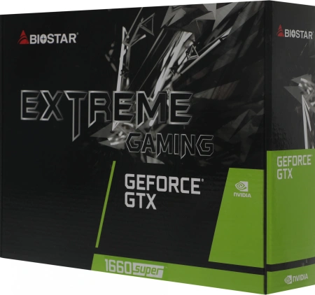 Видеокарта Biostar PCI-E 3.0 VN1666SF69 NVIDIA GeForce GTX 1660SUPER 6Gb 192bit GDDR6 1530/8000 DVIx1 HDMIx1 DPx1 HDCP Ret