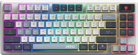 Клавиатура MSI Forge GK600 механическая белый/синий USB беспроводная BT/Radio Multimedia for gamer LED (S11-43RUP01-HH9) кабель 1.8м