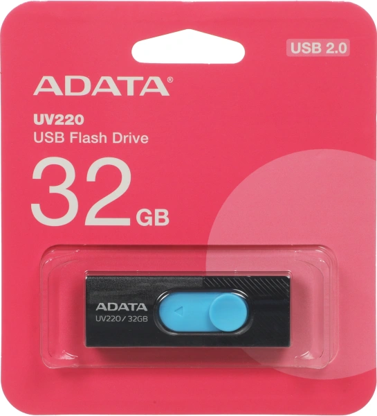 Флеш Диск A-Data 32Gb UV220 AUV220-32G-RBKBL USB2.0 черный/синий