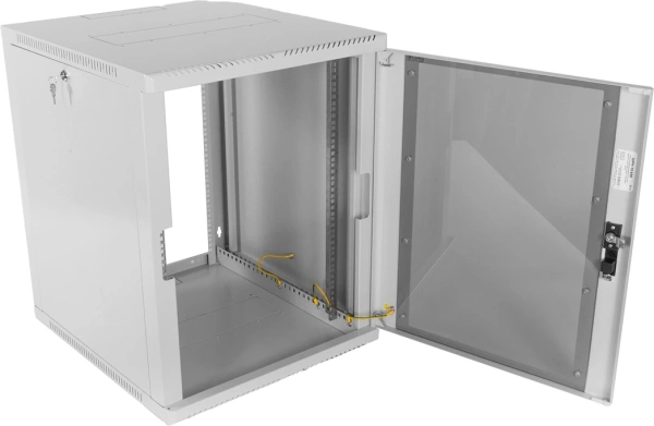 Шкаф коммутационный ЦМО (ШРН-12.350) настенный 12U 600x359мм пер.дв.стекл 200кг серый 300мм 14кг 180град. 612мм металл