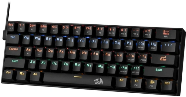 Клавиатура Redragon Lakshmi механическая черный USB slim for gamer LED (78119) кабель 1.8м